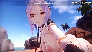 [1080p60fps]Hot anime elf teen gets a gorgeous titjob after sitting on our face with her delicious and petite pussy l My sexiest gameplay moments l Monster Girl Island